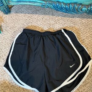 Nike Women's Black and White Athletic Shorts